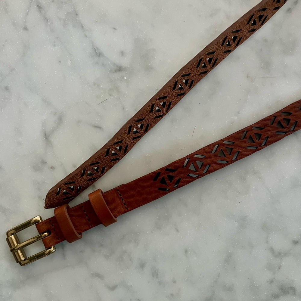 rag & bone Tan Perforated Leather Belt -NWOT